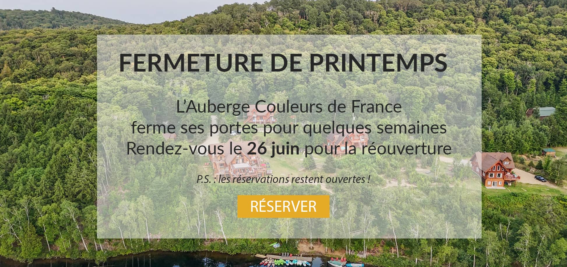 Auberge Couleurs de France - Fermeture Printemps 2026